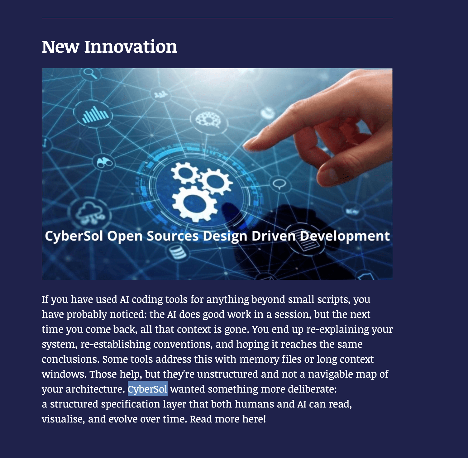 CyberSol's DDD Featured as "New Innovation" in Security Delta's March Security Insight